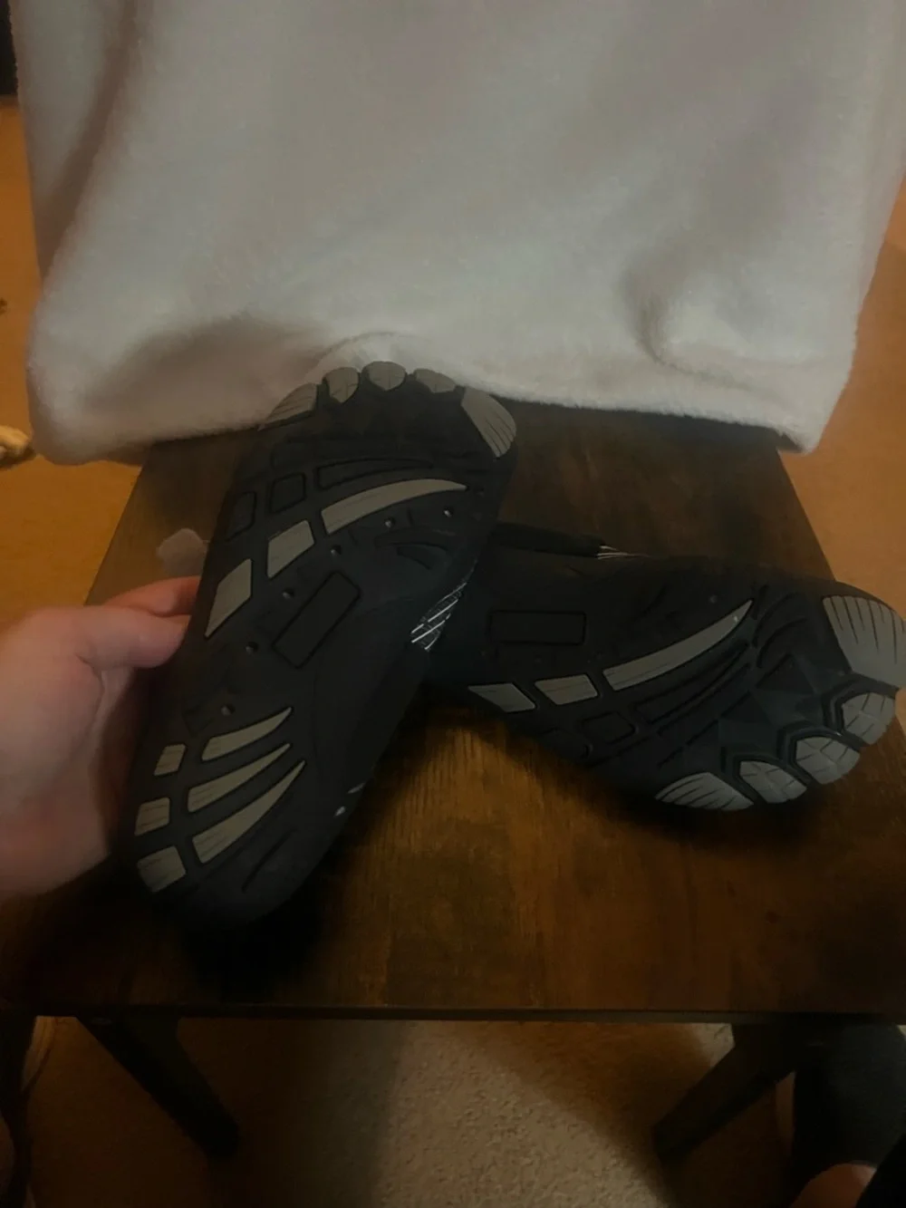Kids Black Slip-On Athletic Shoes with Gray Strap Boys size 6